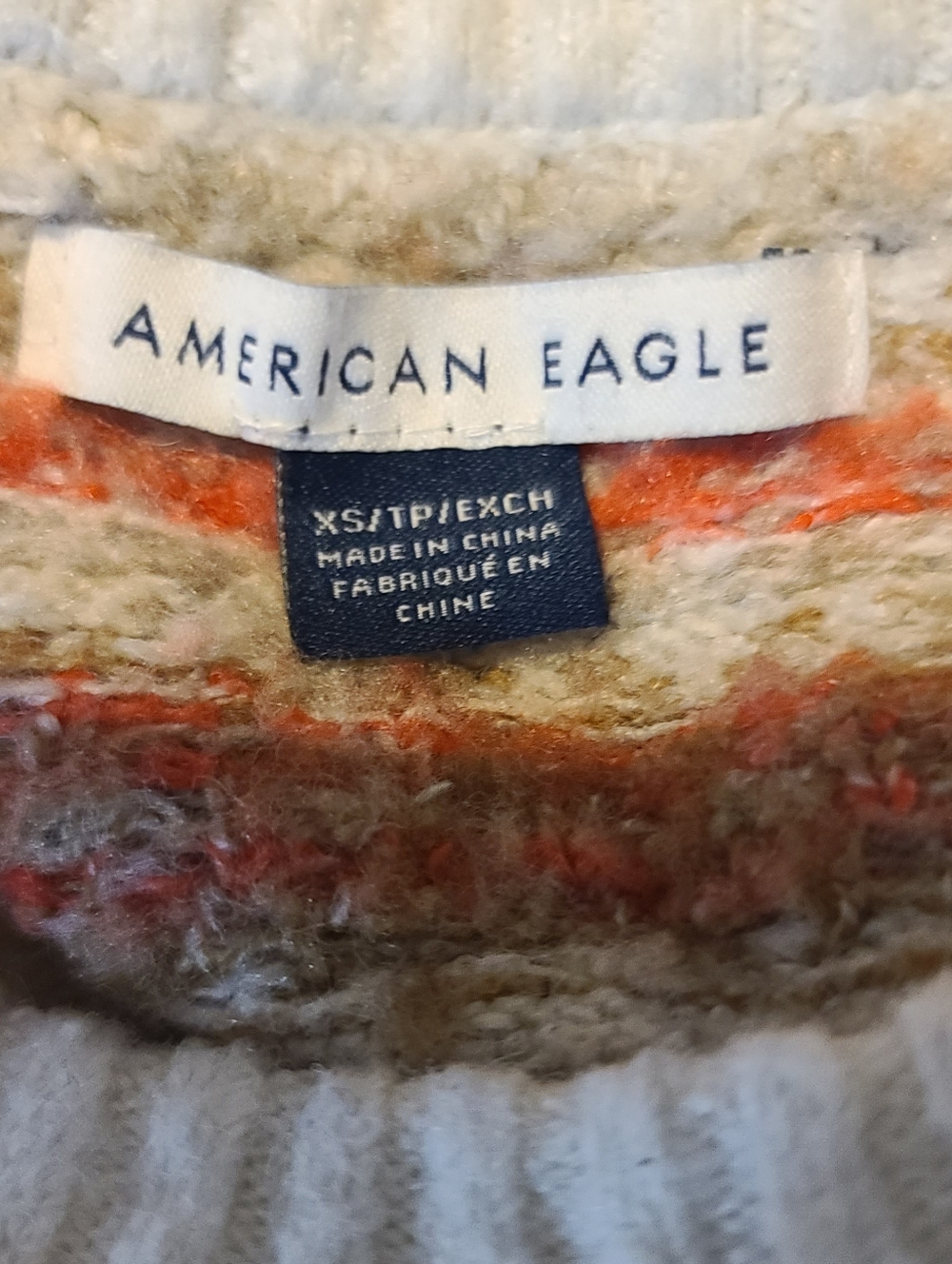American Eagle Oversized Soft Fair Isle Crewneck Sweater XS - Picture 4 of 7
